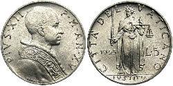 5 Lira Vatikan (1926-) Aluminium Pius XII  (1876 - 1958)