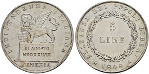 5 Lira Italian city-states Argent 