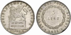 5 Lira Italian city-states Argent 