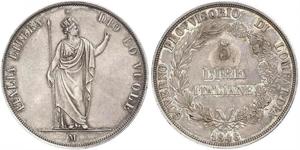 5 Lira Italian city-states Argent 