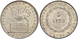 5 Lira Italian city-states Argent 