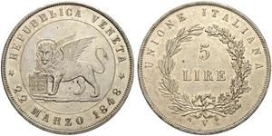 5 Lira Italian city-states Argent 