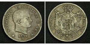 5 Lira Italie Argent Napoléon Ier(1769 - 1821)