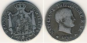 5 Lira Italie Argent Napoléon Ier(1769 - 1821)