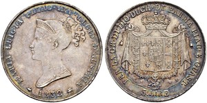 5 Lira Italie / Duché de Parme et de Plaisance (1545 - 1859) Argent Marie-Louise d
