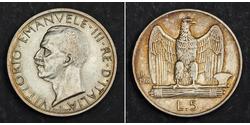 5 Lira Kingdom of Italy (1861-1946) Argent Victor-Emmanuel III d