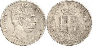 5 Lira Kingdom of Italy (1861-1946) Argent Umberto I (1844-1900)