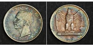 5 Lira Kingdom of Italy (1861-1946) Argent Victor-Emmanuel III d