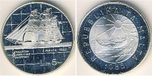 5 Lira Malte (1964 - ) Argent 