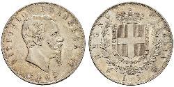5 Lira Kingdom of Italy (1861-1946) Argento Victor Emmanuel II of Italy (1820 - 1878)