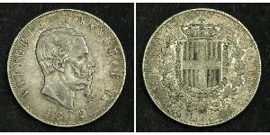 5 Lira Kingdom of Italy (1861-1946) Argento Victor Emmanuel II of Italy (1820 - 1878)