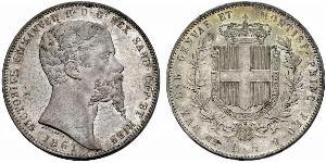 5 Lira Kingdom of Italy (1861-1946) Argento Victor Emmanuel II of Italy (1820 - 1878)