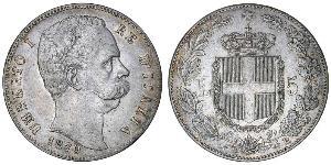 5 Lira Kingdom of Italy (1861-1946) Argento Umberto I (1844-1900)