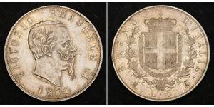 5 Lira Kingdom of Italy (1861-1946) Argento Victor Emmanuel II of Italy (1820 - 1878)