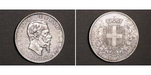 5 Lira Kingdom of Italy (1861-1946) Argento Victor Emmanuel II of Italy (1820 - 1878)