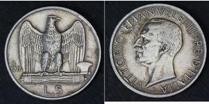 5 Lira Kingdom of Italy (1861-1946) Argento Vittorio Emanuele III d