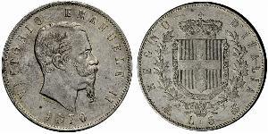 5 Lira Kingdom of Italy (1861-1946) Argento Victor Emmanuel II of Italy (1820 - 1878)