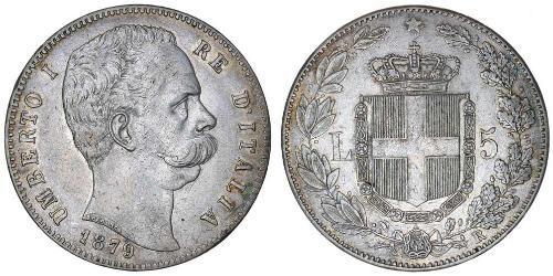 5 Lira Kingdom of Italy (1861-1946) Argento Umberto I (1844-1900)