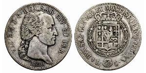 5 Lira Regno di Sardegna (1324 - 1861) Argento Vittorio Emanuele I di Savoia