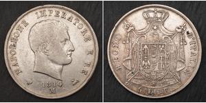 5 Lira Italia Plata Napoleón Bonaparte(1769 - 1821)