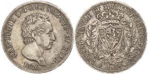 5 Lira Italian city-states Plata Carlos Félix de Cerdeña