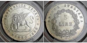 5 Lira Italian city-states Plata 