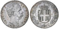 5 Lira Kingdom of Italy (1861-1946) Plata Umberto I (1844-1900)