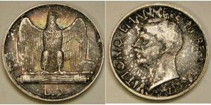 5 Lira Kingdom of Italy (1861-1946) Plata Víctor Manuel III de Italia (1869 - 1947)