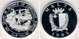 5 Lira Malta (1964 - ) Plata 