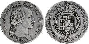 5 Lira Reino de Cerdeña (1324 - 1861) Plata Víctor Manuel I de Cerdeña
