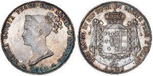 5 Lira Herzogtum Parma (1545 - 1859) / Italien Silber Marie-Louise von Österreich