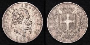 5 Lira Kingdom of Italy (1861-1946) Silber Victor Emmanuel II of Italy (1820 - 1878)