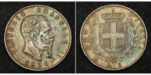 5 Lira Kingdom of Italy (1861-1946) Silber Victor Emmanuel II of Italy (1820 - 1878)