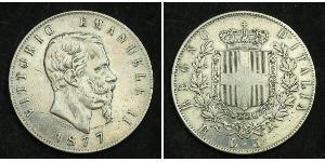 5 Lira Kingdom of Italy (1861-1946) Silber Victor Emmanuel II of Italy (1820 - 1878)