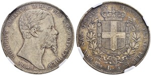 5 Lira Kingdom of Italy (1861-1946) Silber Victor Emmanuel II of Italy (1820 - 1878)