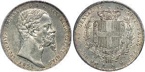 5 Lira Kingdom of Italy (1861-1946) Silber Victor Emmanuel II of Italy (1820 - 1878)