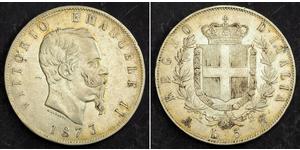 5 Lira Kingdom of Italy (1861-1946) Silber Victor Emmanuel II of Italy (1820 - 1878)