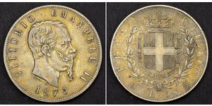 5 Lira Kingdom of Italy (1861-1946) Silber Victor Emmanuel II of Italy (1820 - 1878)