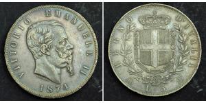 5 Lira Kingdom of Italy (1861-1946) Silber Victor Emmanuel II of Italy (1820 - 1878)