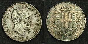 5 Lira Kingdom of Italy (1861-1946) Silber Victor Emmanuel II of Italy (1820 - 1878)
