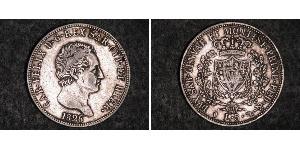 5 Lira Italian city-states Silver Charles Felix of Sardinia