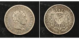 5 Lira Italian city-states Silver Charles Felix of Sardinia