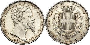5 Lira Kingdom of Italy (1861-1946) Silver Victor Emmanuel II of Italy (1820 - 1878)