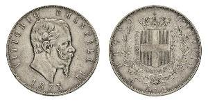 5 Lira Kingdom of Italy (1861-1946) Silver Victor Emmanuel II of Italy (1820 - 1878)