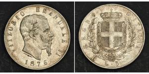 5 Lira Kingdom of Italy (1861-1946) Silver Victor Emmanuel II of Italy (1820 - 1878)