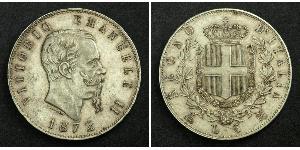 5 Lira Kingdom of Italy (1861-1946) Silver Victor Emmanuel II of Italy (1820 - 1878)