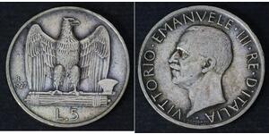5 Lira Kingdom of Italy (1861-1946) Silver Victor Emmanuel III of Italy (1869 - 1947)