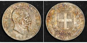5 Lira Kingdom of Italy (1861-1946) Silver Victor Emmanuel II of Italy (1820 - 1878)