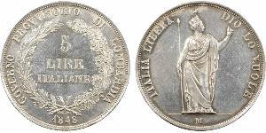 5 Lira Italian city-states 銀 