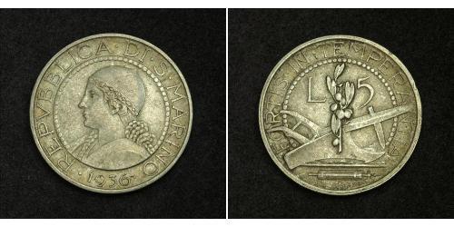 5 Lira 圣马力诺 (301 - ) 銀 